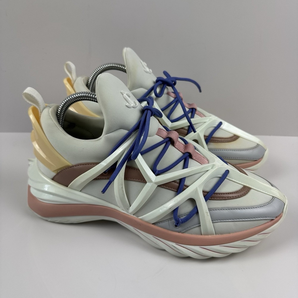 Jimmy Choo Cosmos/F Neoprene Mesh Low-Top Trainers Sz EU 40 US 10